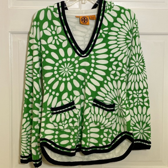 Tory Burch Terry Cloth Hoodie Tunic - Picture 1 of 6